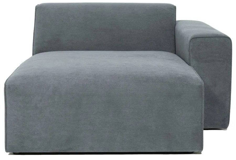 Divano componibile grigio (con penisola a destra) con rivestimento in velluto a coste Sting – Scandic