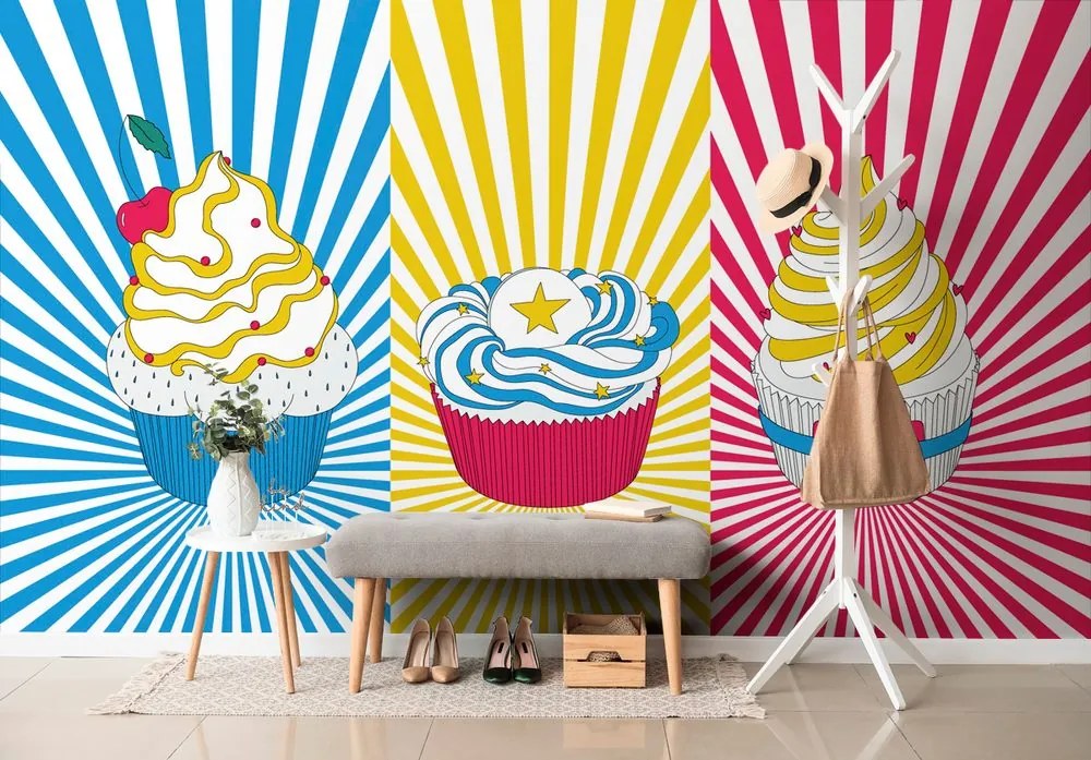 Carta da parati – Cupcakes pop art