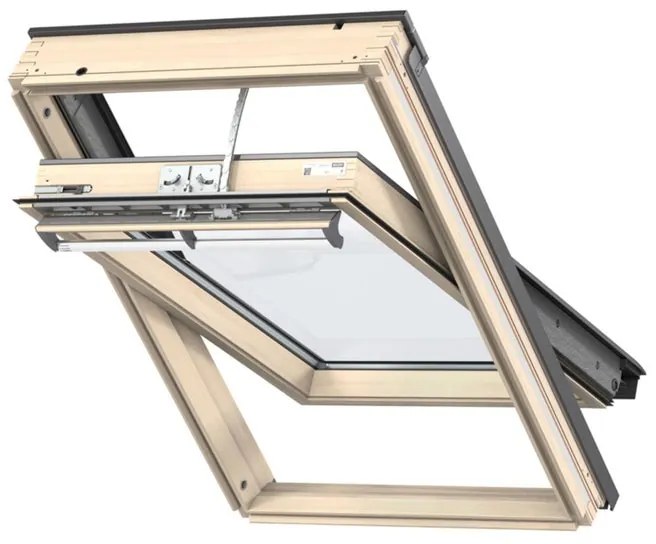 Finestra da tetto (faccia inclinata) VELUX GGL UK08 307021 elettrico L 134 x H 140 cm marrone e grigio antracite