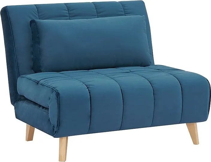 Poltrona allungabile Billy in velluto blu navy - l94 x l103 x h82 cm