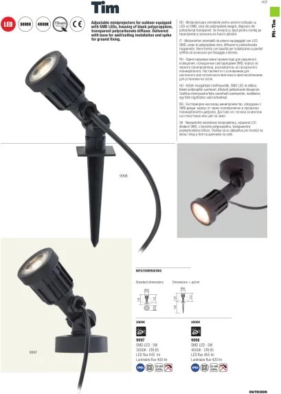 Redo 9997 - Lampada LED da esterno TIM LED/5W/230V IP65