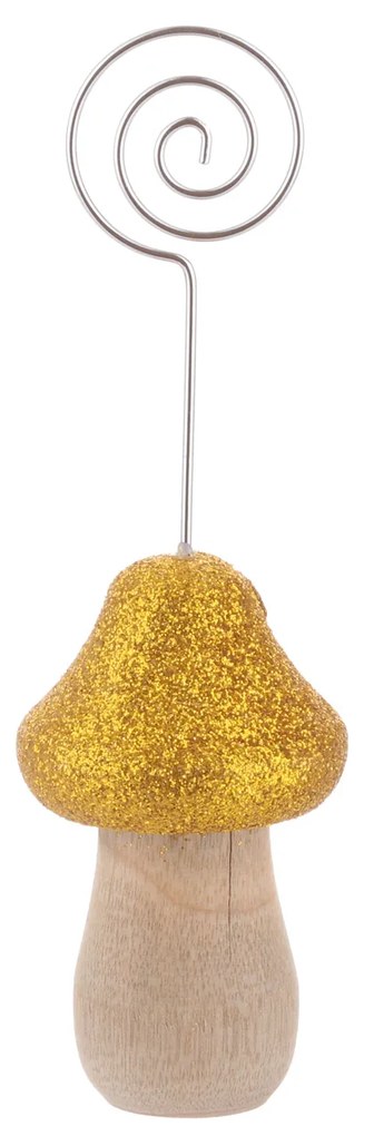 Segnaposto fungo oro, 4x4x15 cm