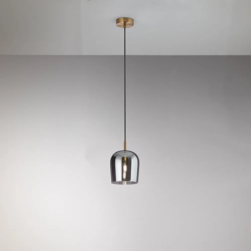 Lampadario Contemporaneo Coro 1 Luce E14 Fumè