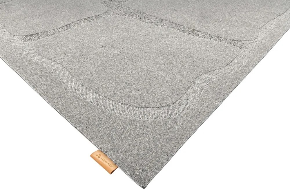 Tappeto in lana grigio 200x300 cm Morphic Organica - Agnella