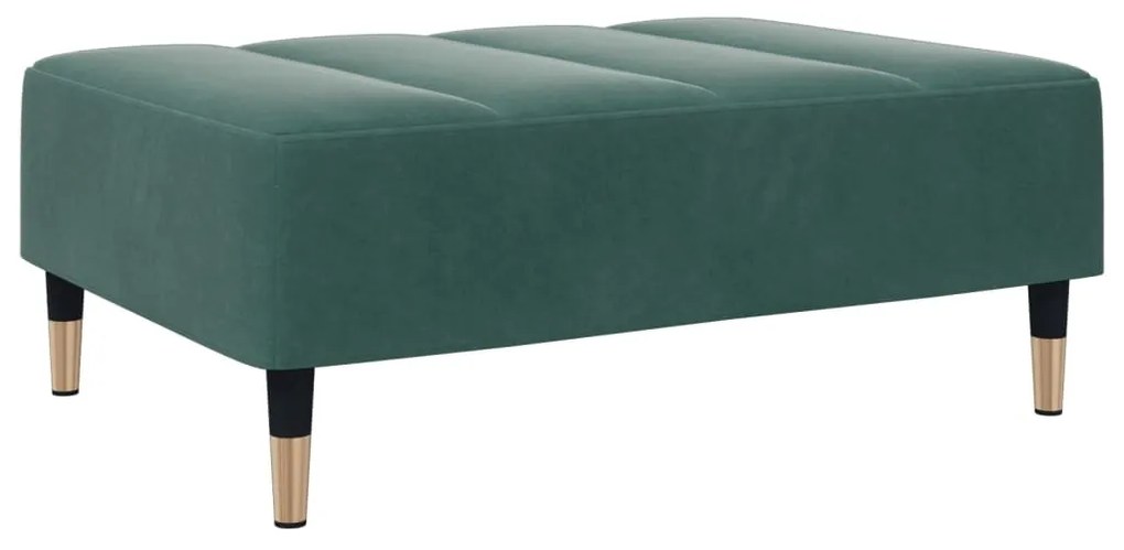 Poggiapiedi verde scuro 77x55x31 cm in velluto