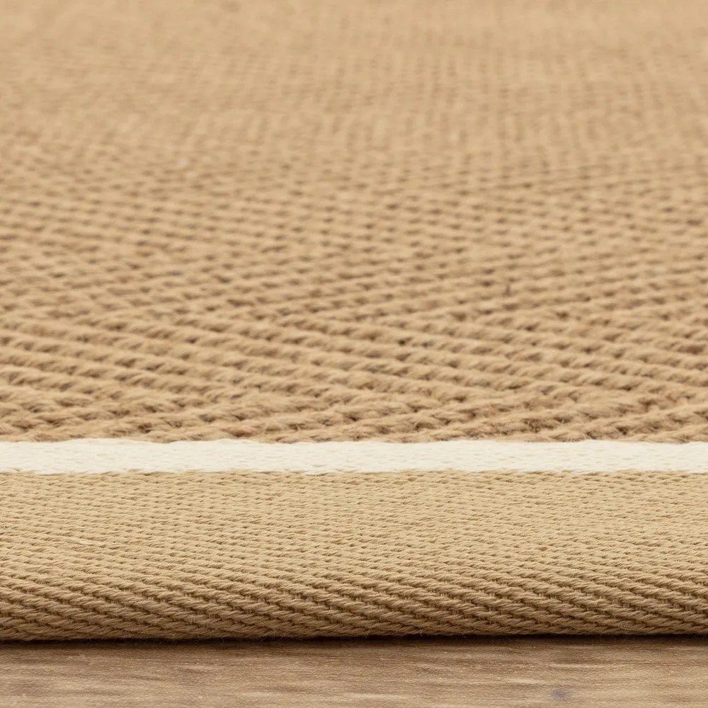Tappeto in juta bifacciale e tessuto a mano colore naturale 240x340 cm Bordo Herringbone Linen - Asiatic Carpets