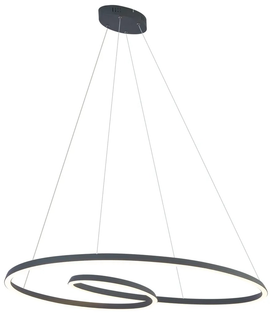 Lampada a sospensione scandinava nera 110 cm con LED dimmerabile a 3 livelli - Circuit