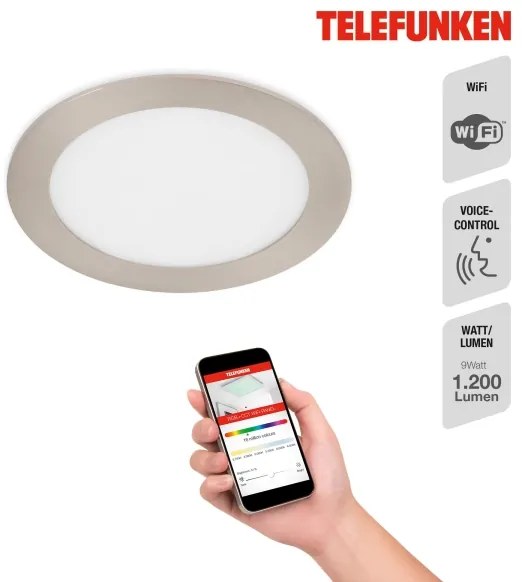 Telefunken 309402TF - LED RGBW Lampada dimmerabile LED/12W/230V IP23 Wi-Fi Tuya