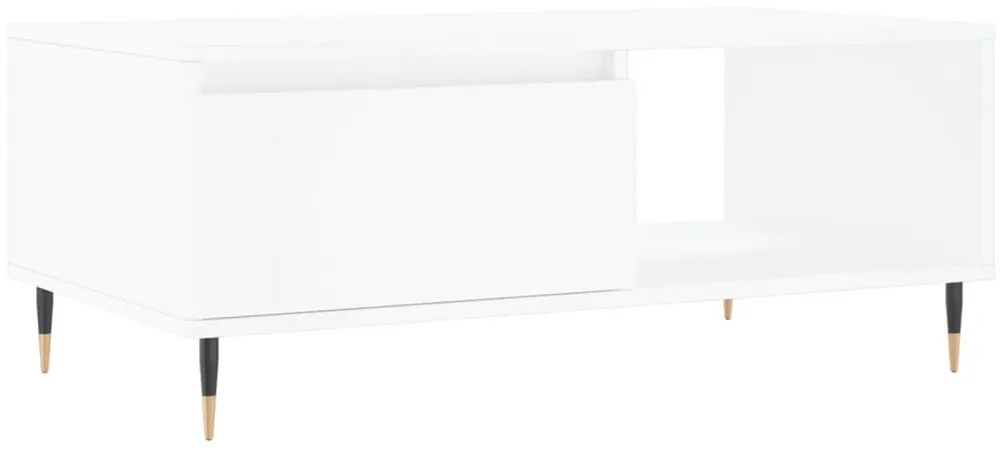 Tavolino da salotto bianco 90x50x36,5 cm in legno multistrato