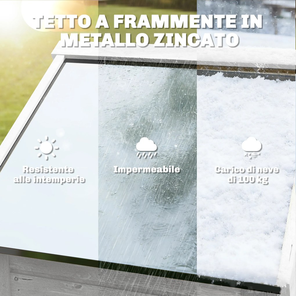 Casetta Box da Giardino 85x58x213 cm Ripostiglio con Scaffali Regolabili e Tetto Zincato in Legno Bianco...