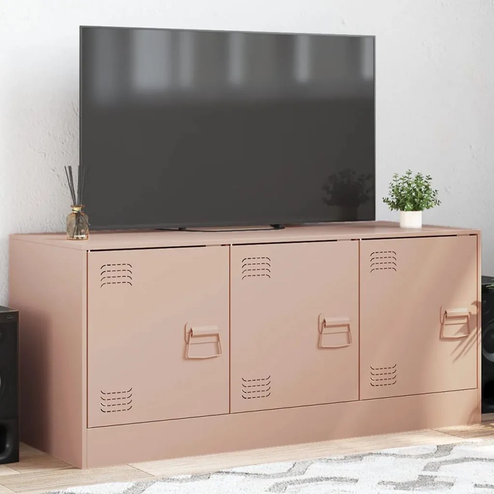 Mobile Porta Tv Rosa 99x39x44 Cm İn Acciaio /