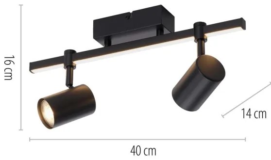 Paul Neuhaus 6524-18 - Faretto LED BARIK 2xGU10/4,5W/230V + LED/5W