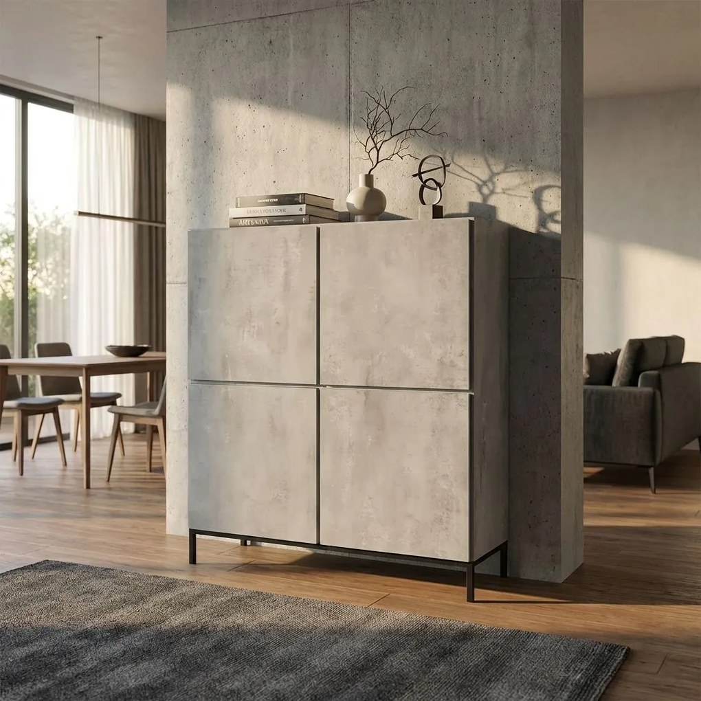 CERBERO - credenza moderna con ante ammortizzate con piedini