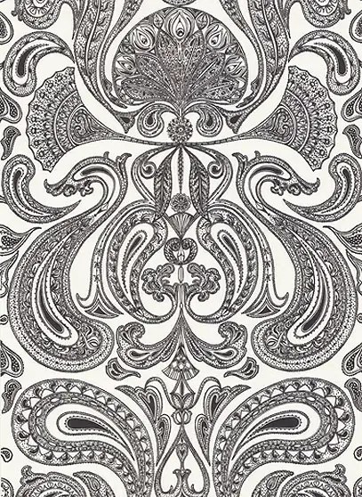 Malabar - Designtapete von Cole and Son - Offwhite/ Schwarz