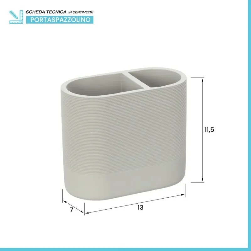 Set accessori bagno 2 pezzi in poliresina crema Marica