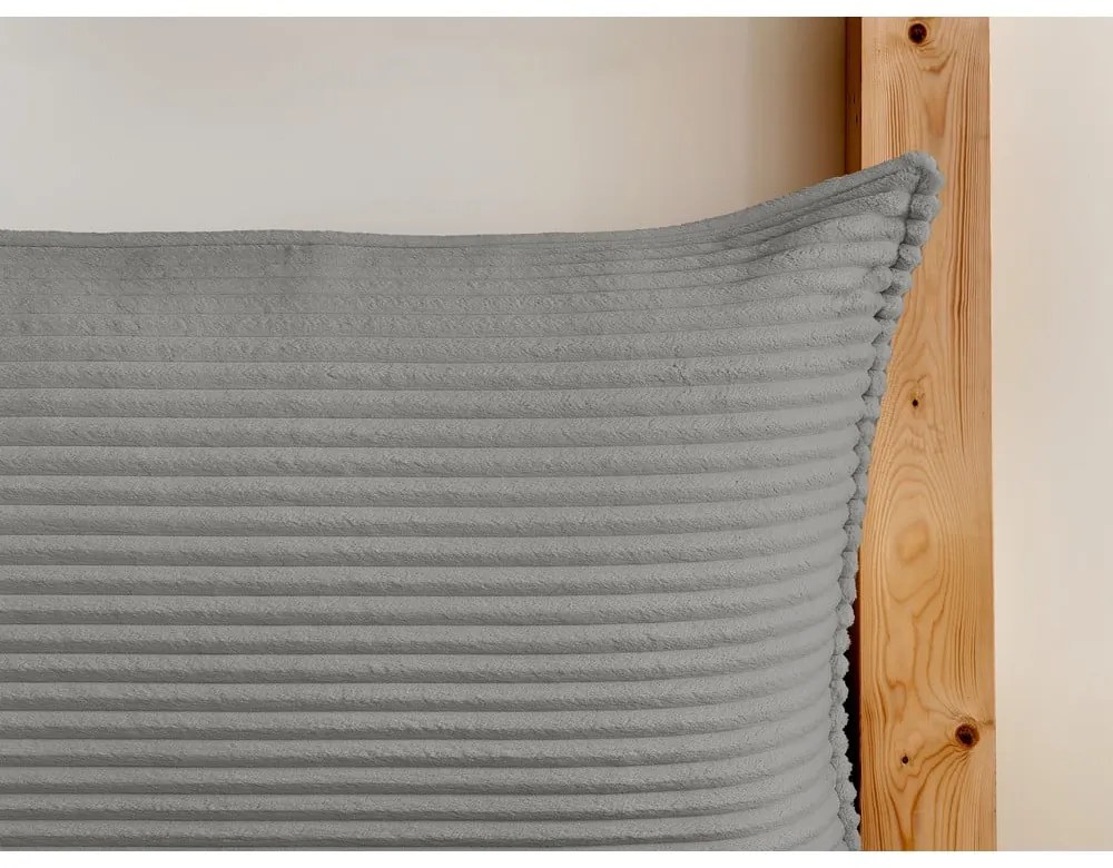 Letto matrimoniale grigio imbottito con spazio contenitivo con griglia inclusa 160x200 cm Jade – Bobochic Paris