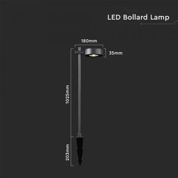 Lampada da esterno LED/7W/230V 4000K IP65, nera, 102 cm