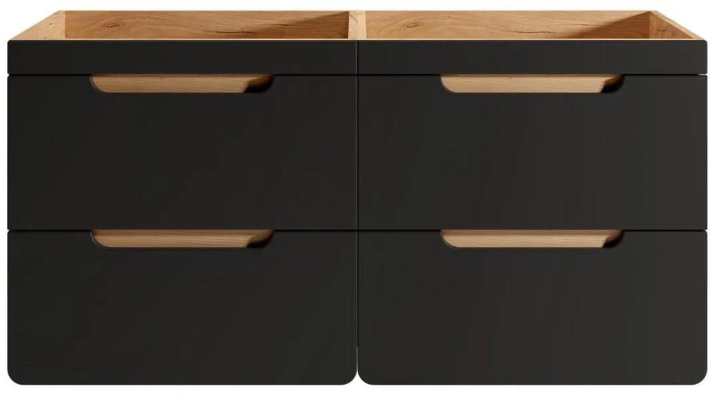 Mobile sotto lavabo sospeso Naturale e Antracite 120 cm - ARUBA
