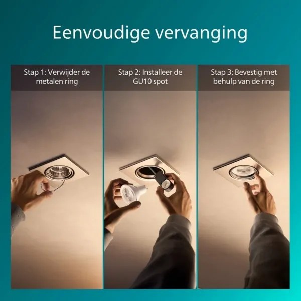 Philips - Set da 3 faretti da incasso PERIDOT 1x GU10/7W/230V, argento