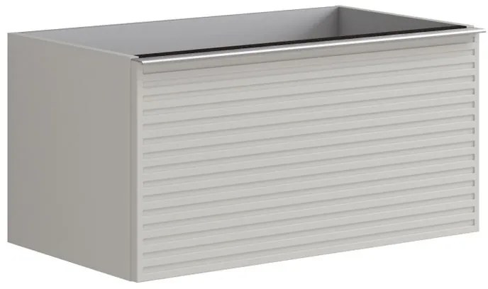 Mobile da bagno sospeso sotto lavabo L 80 x H 40 x P 45.5 cm grigio laccato opaco, 1 cassetto Pixel stripes
