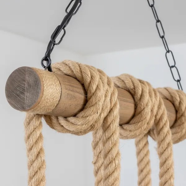 Brilagi - Lampadario a sospensione con catena KOS 6xE27/60W/230V faggio