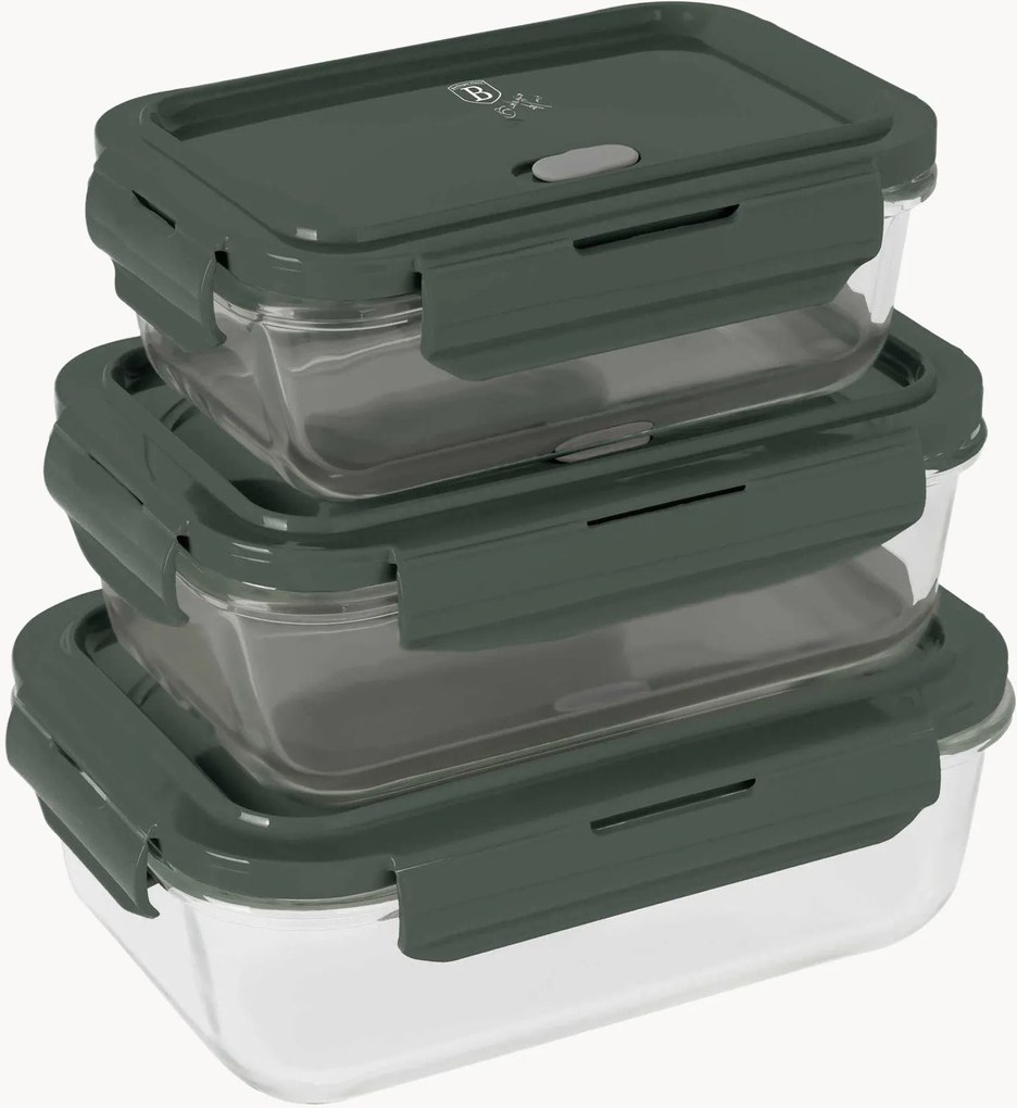 Set di 3 contenitori per alimenti Matte Green