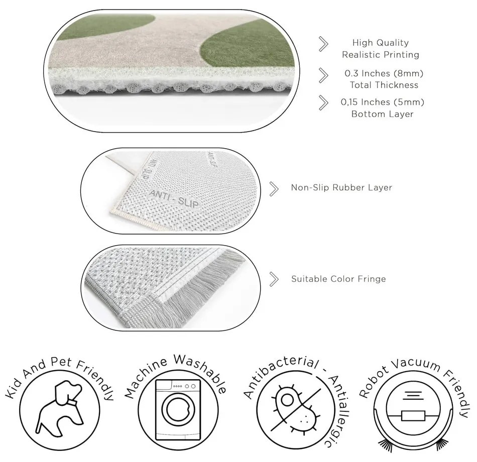 Passatoia verde lavabile 80x200 cm Matcha Latte – Mila Home