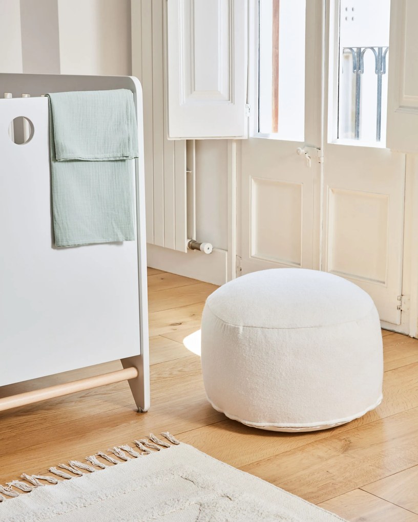Kave Home - Pouf rotondo Flaminia bianco Ø 45 cm