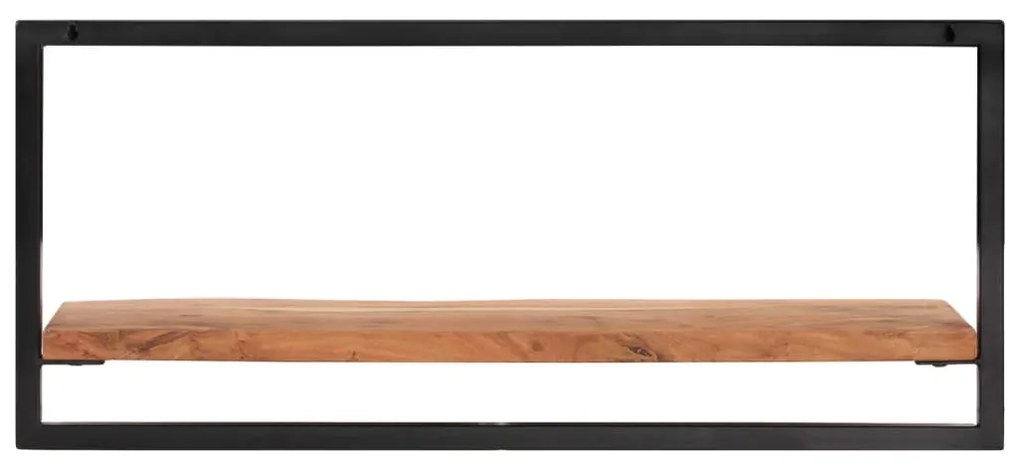 Mensole parete 2pz 80x25x35 cm legno massello acacia e acciaio