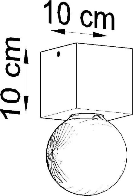 Lampada da soffitto in colore naturale 10x10 cm Gabi - Sollux