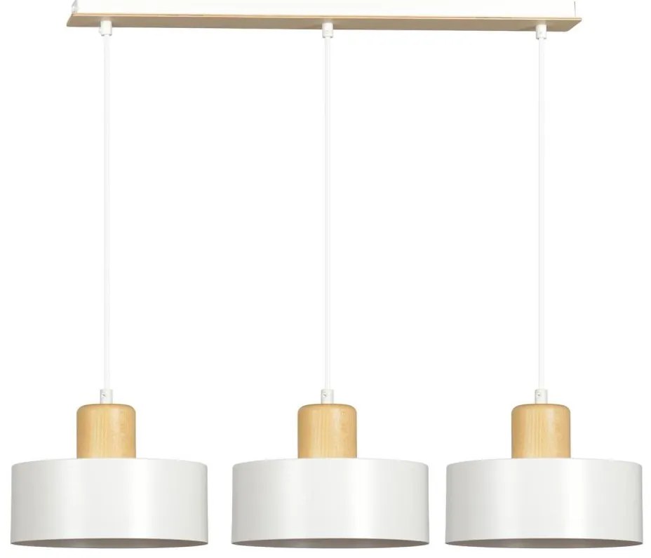 Lampadario a sospensione con filo TORIN 3xE27/15W/230V bianco