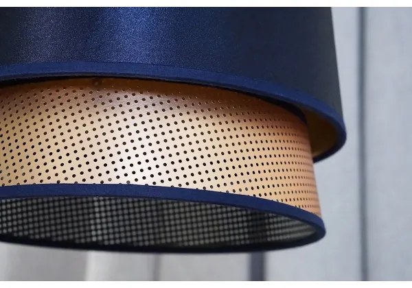 Duolla - Lampadario a plafone BELL SHINY 1xE27/15W/230V diametro 25 cm blu/rame