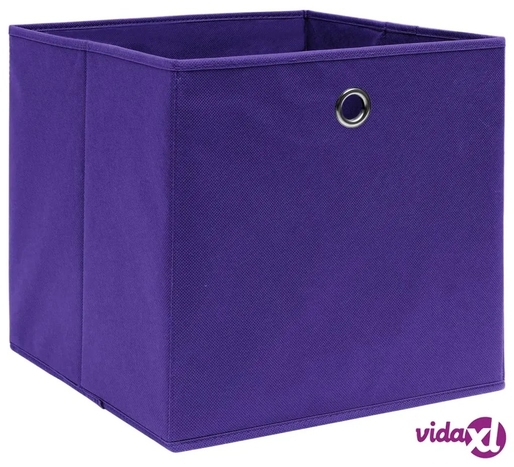 vidaXL Scatole Portaoggetti 10pz Viola 32x32x32 cm Tessuto