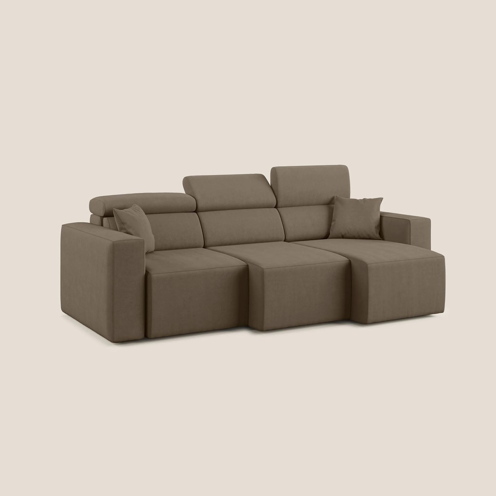Orwell divano con 3 sedute estraibili in microfibra smacchiabile T11 marrone