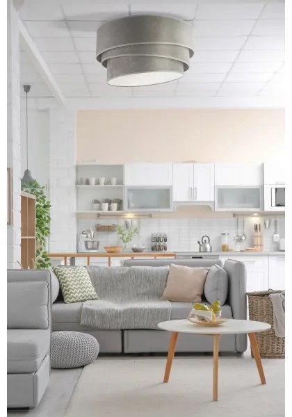 Duolla - Plafoniera DEVON 1xE27/40W/230V diametro 45 cm grigio