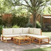 Set Divano da Giardino 6 pz con Cuscini in Massello di Acacia 3278887