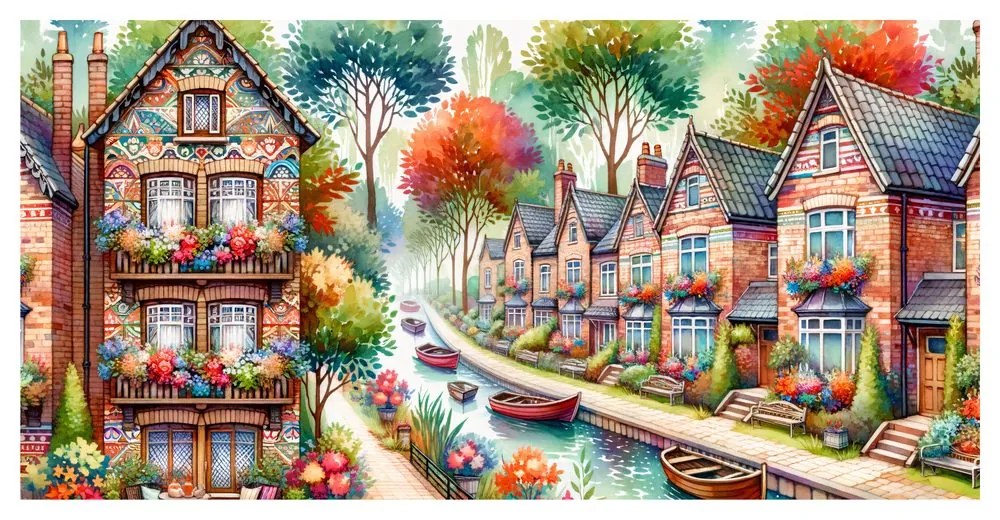 Quadro su tela – Strada con fiori