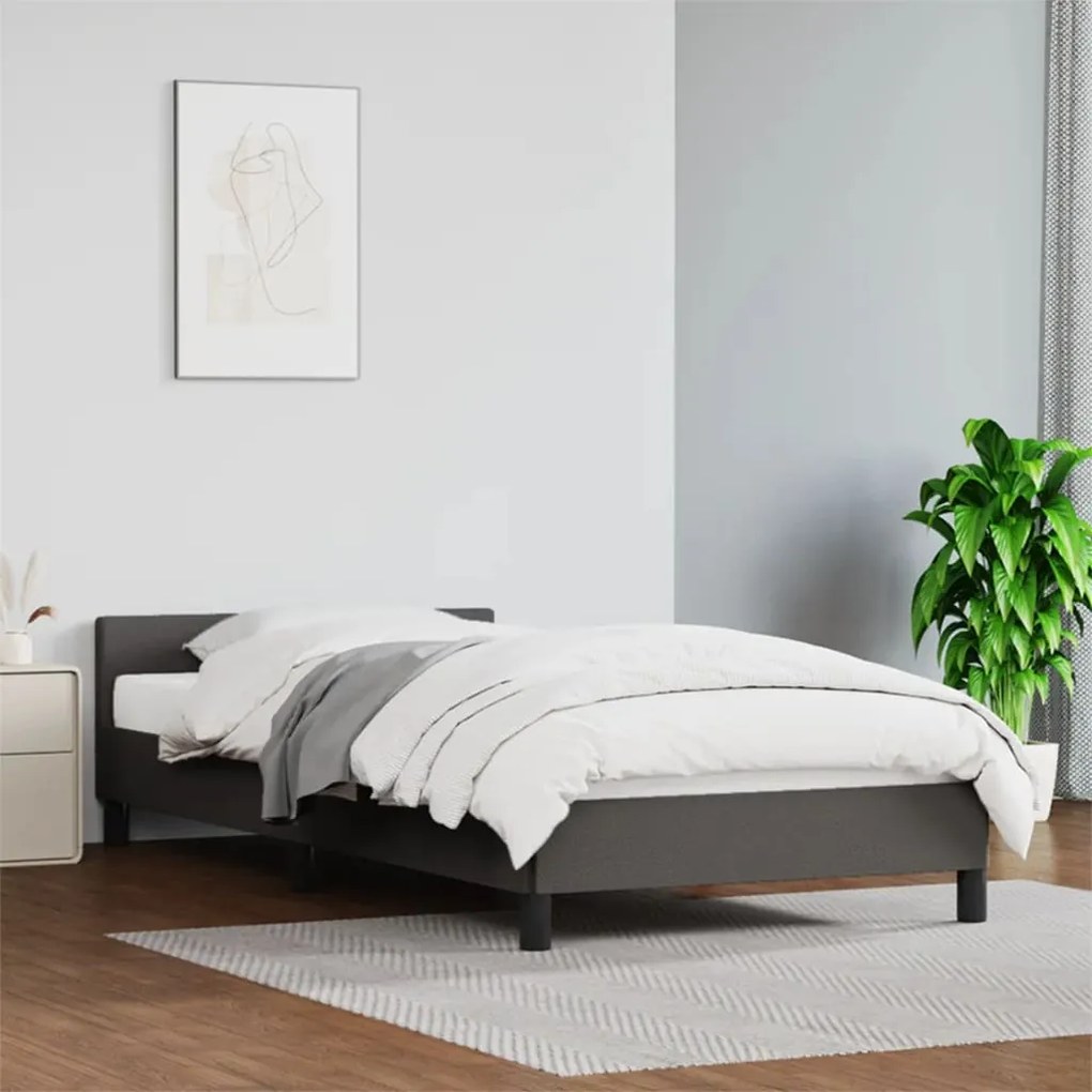 Giroletto Con Testiera Senza Materasso Grigio 80x200 Cm /