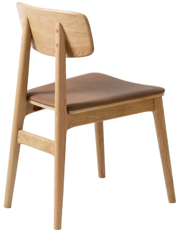 Sedia da pranzo in similpelle in colore marrone cognac-naturale Livo - Unique Furniture
