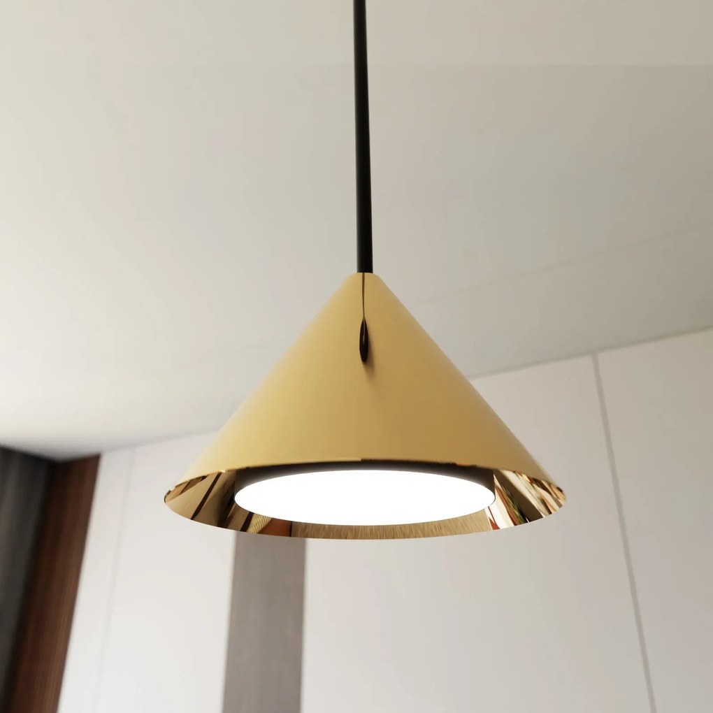 Sospensione Minimal Elit 1 Luce In Acciaio Oro