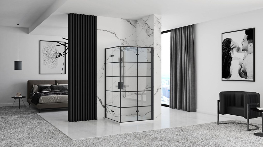 Cabina doccia Rea Molier Black Double 100x100
