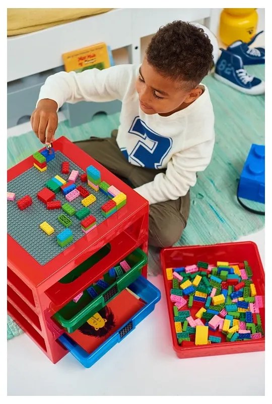 Organizer per giochi da bambini rosso in plastica 35x33x38 cm Storage – LEGO®