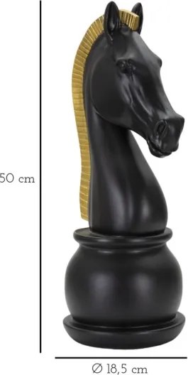 Cavallo Nero E Oro Cm Ø 18,5X50