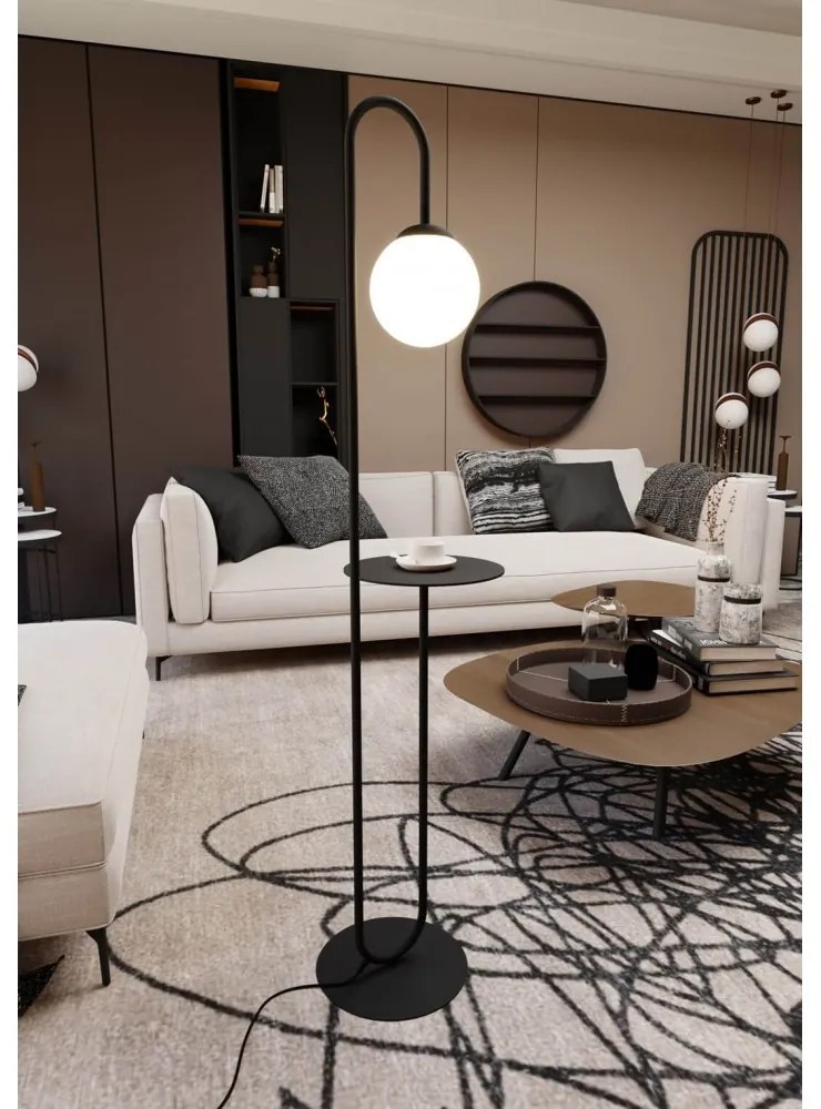 Lampada da terra in acciaio BARI LP1 E14 da interno Colore del corpo Nero