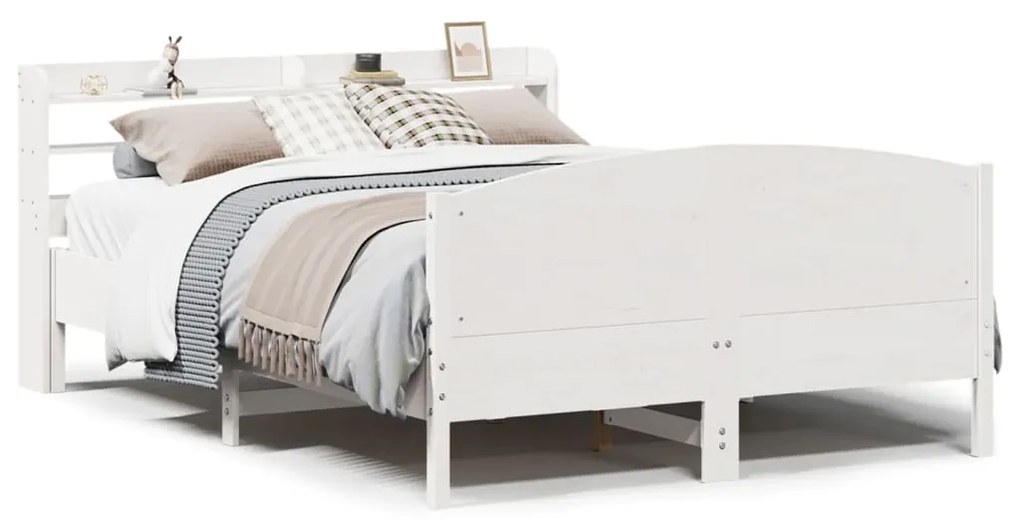 Letto senza materasso bianco 120x190 cm legno massello di pino