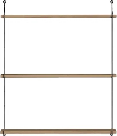 Mensola A Parete 3 Ripiani 72x20x85 Cm Stile Industrial Armoni Noce