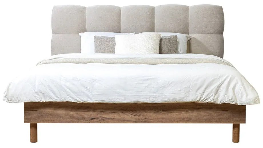Letto matrimoniale imbottito grigio chiaro rete inclusa 160x200 cm Kumo - Bobochic Paris