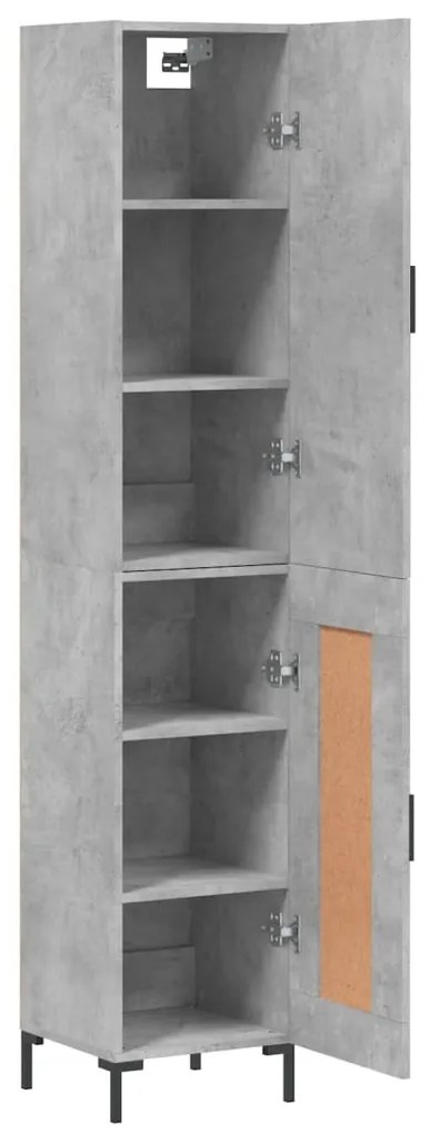 Credenza grigio cemento 34,5x34x180 cm in legno multistrato