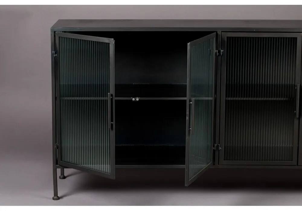 Vetrina in metallo nero 150x80 cm Boli - Dutchbone