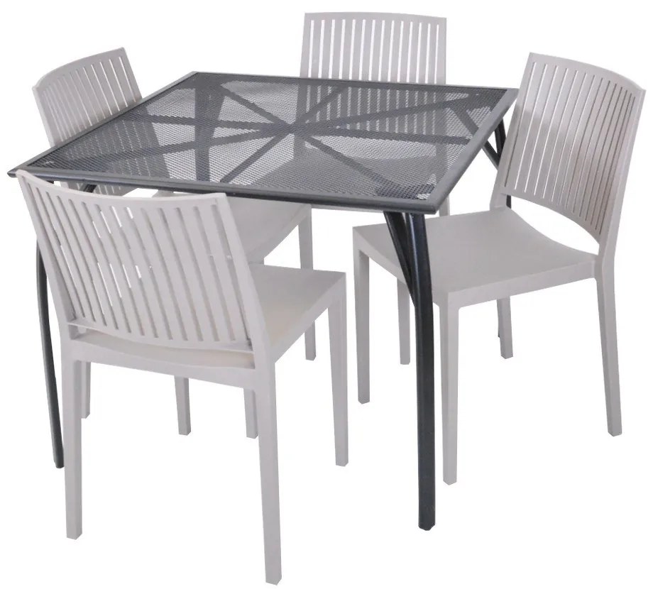 Sedia da giardino in plastica beige Bars - Rojaplast